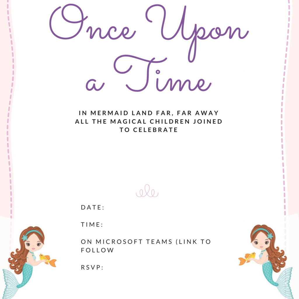 Mermaid party invite template FREE
