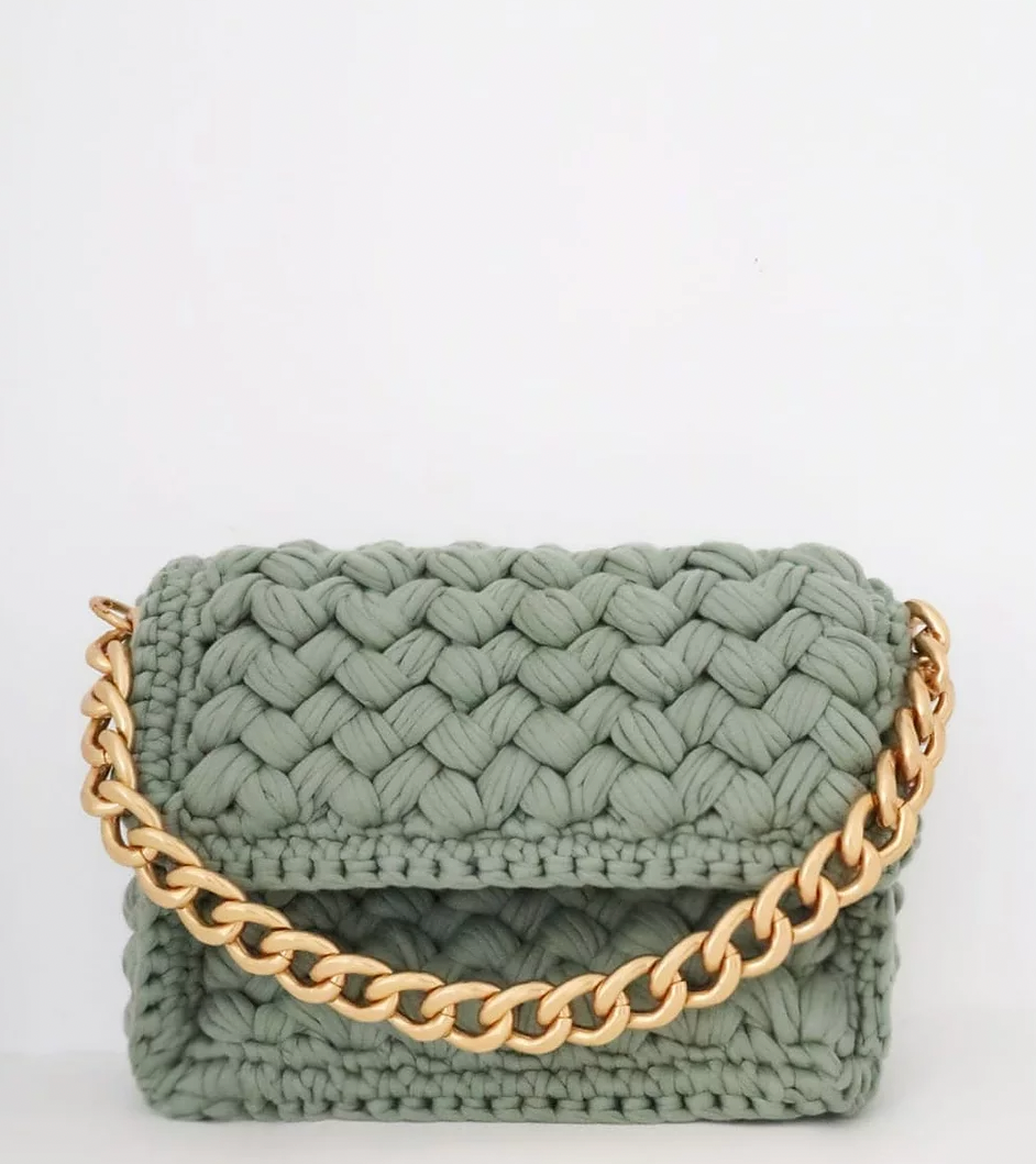 SLAVIC ATELIER Green knit bag