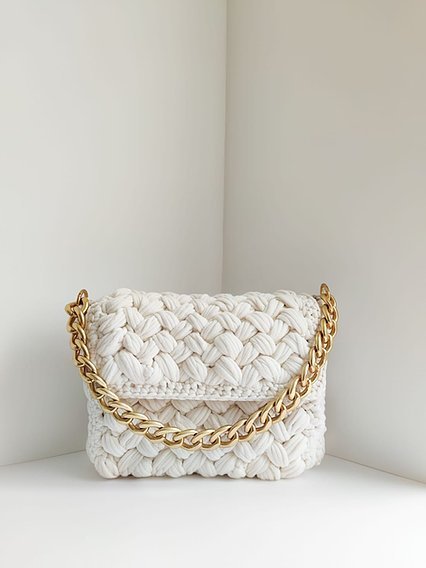 SLAVIC ATELIER white knit bag