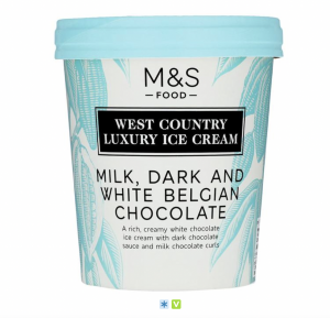 M&S West Country Luxury Milk, Dark & White Belgian Chocolate Ice Cream
