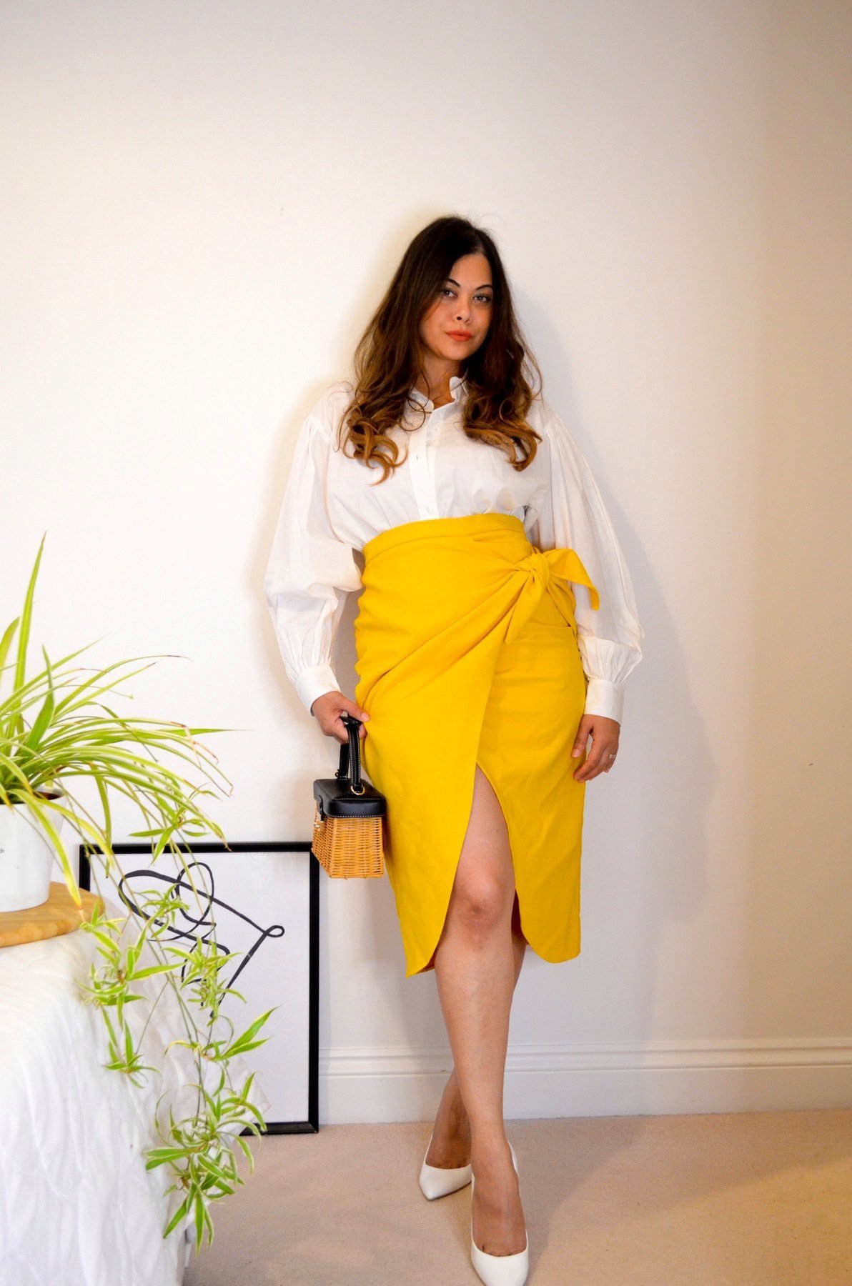 Yellow Wrap Skirt Autumn Outfit | Autumn/Winter colour trends 