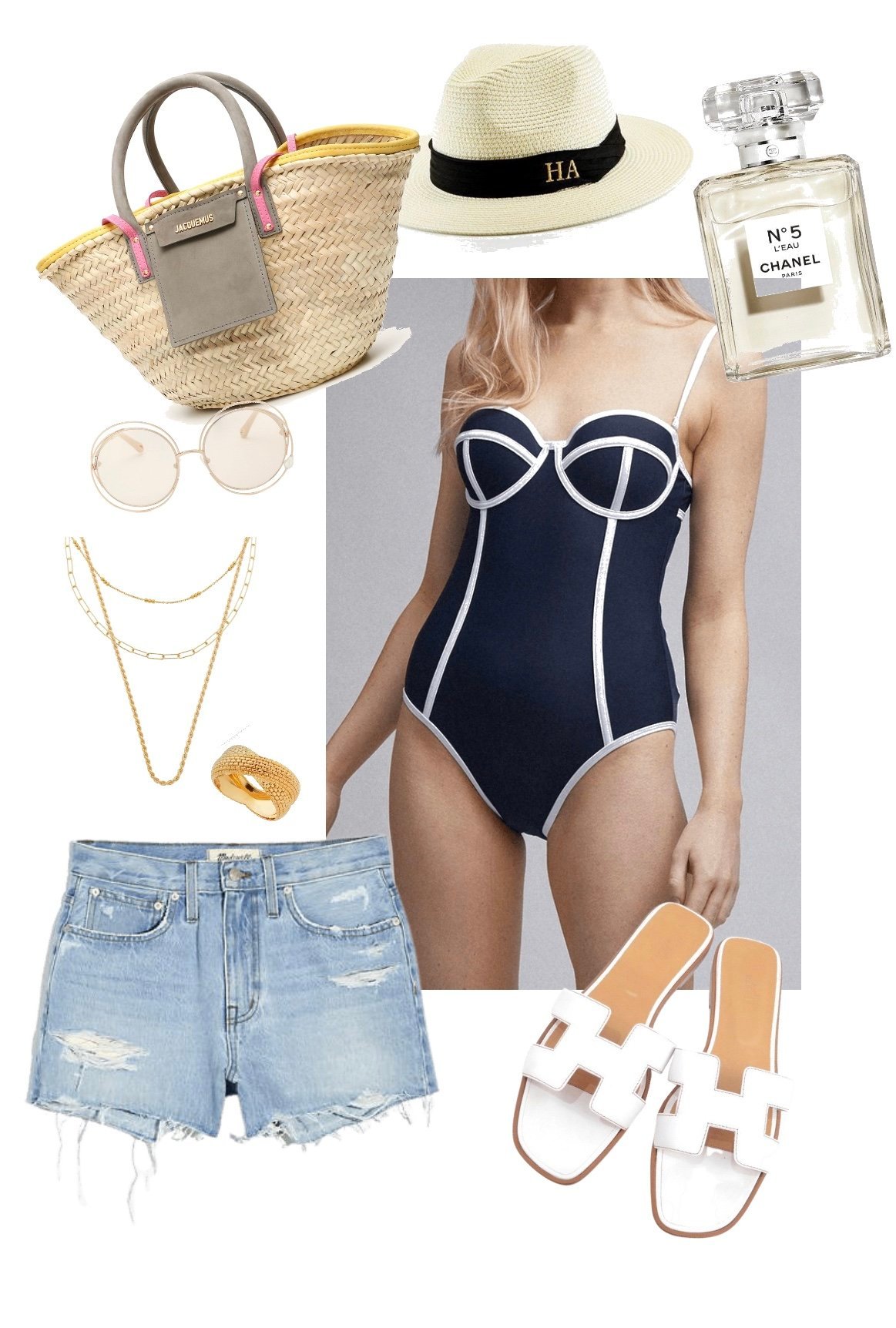 What to wear at Maldives? What to pack for Maldives? Shorts and swimwear outfit idea for a beach vacation. Beach wear ideas. Blue swimsuit. 