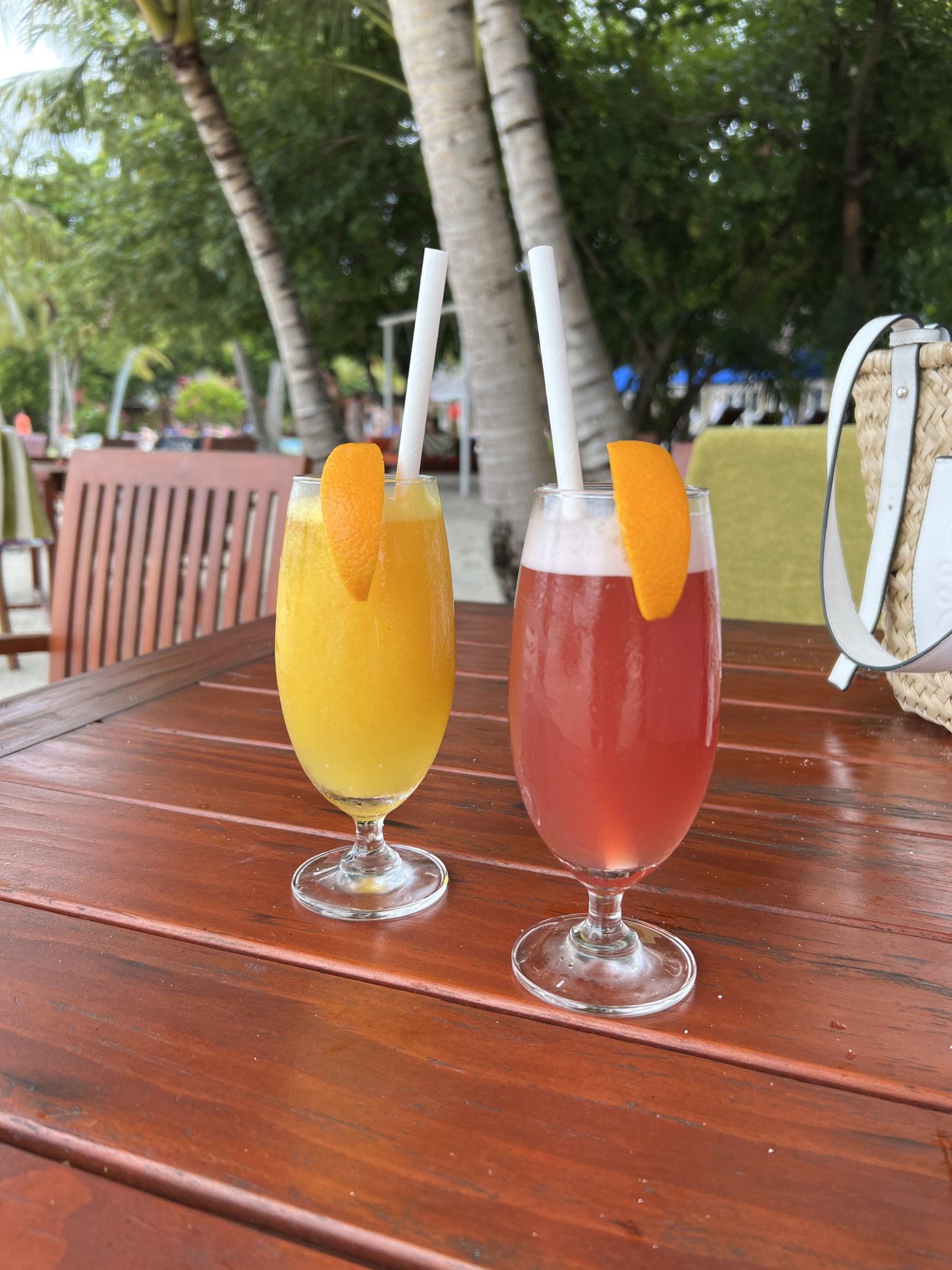 Drinks at Sun Siyam Olhuveli Sex at the beach and Sunrise cocktails.