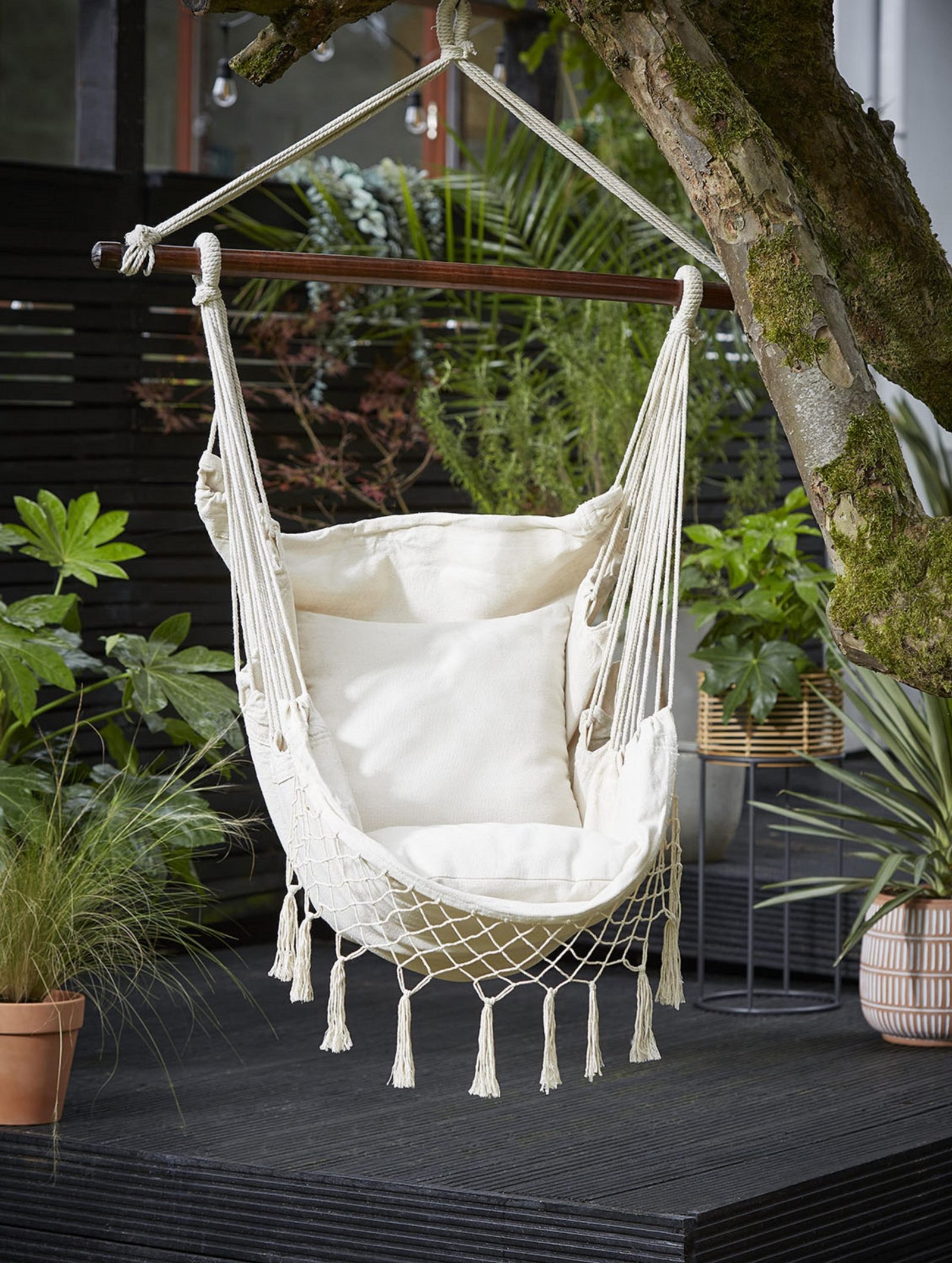 Canvas Swinging Chair for Garden . Outdoor swing for garden George Asda. 