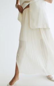 H&M Pleated chiffon skirt cream