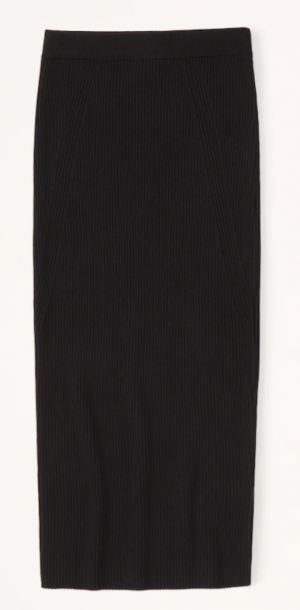 Abercrombie & Fitch Elevated Ribbed Sweater Midi Skirt