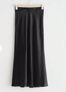 & other stories satin skirt black midi