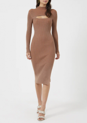 French Connection Mathilda Knit Cut-Out Midi Dress