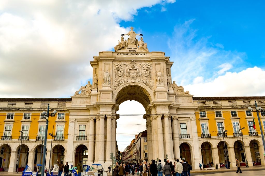 Triumphal arch  Lisbon  most instagrammed places in Lisbon. 