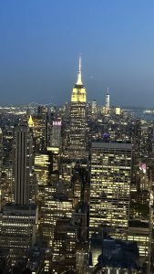 View from the top of the rock at night