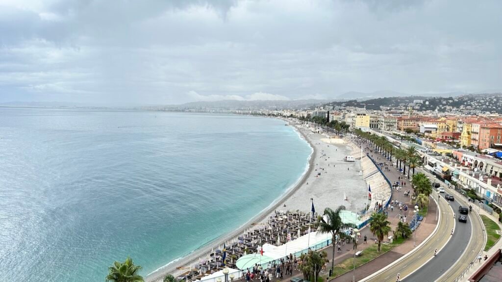 Promenade des Anglais in Nice France a gorgeous beach with blue waters 