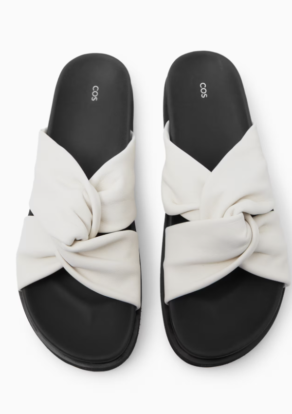 Leather sandals in white - COS