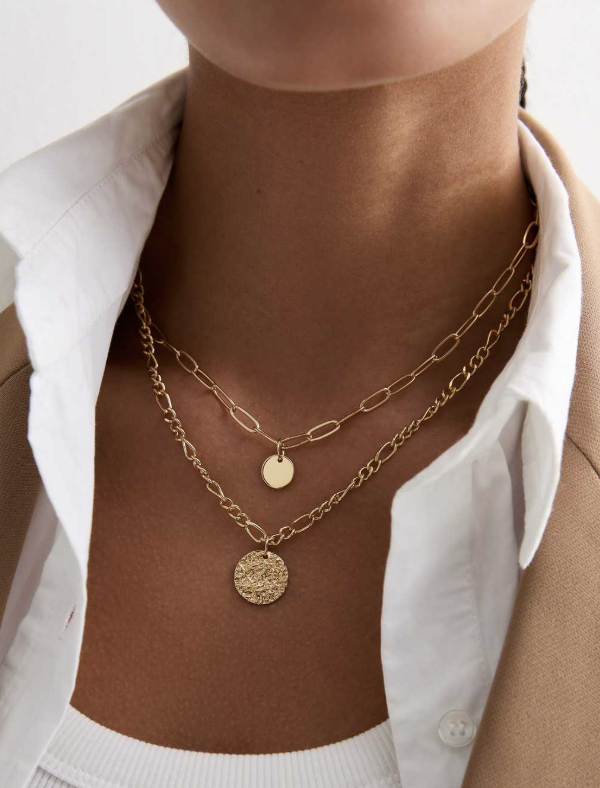 Gold Circle Disc Chain Necklace | New Look