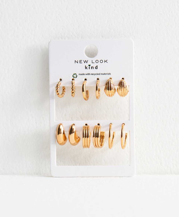 Pack Of 6 Gold Tone Hoop Earrings | New Look