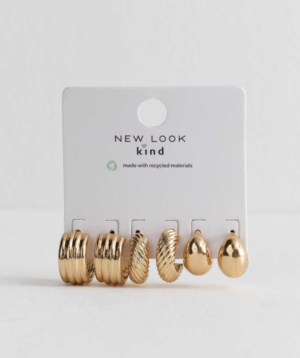 Pack of 3 Gold Tone Hoop Earrings