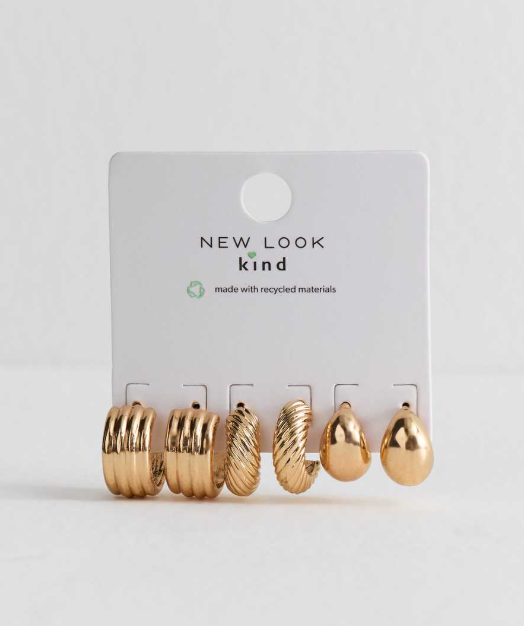 Pack of 3 Gold Tone Hoop Earrings| NewLook