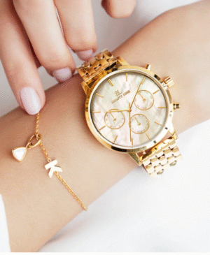 Gold Pearl Link Nueva 40 Watch