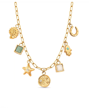 Made Mine Ocean Charm Necklace (Gold)