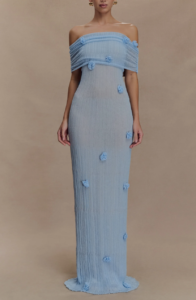 Meshki Brynn dress Orchid Knit Maxi Dress - Baby Blue