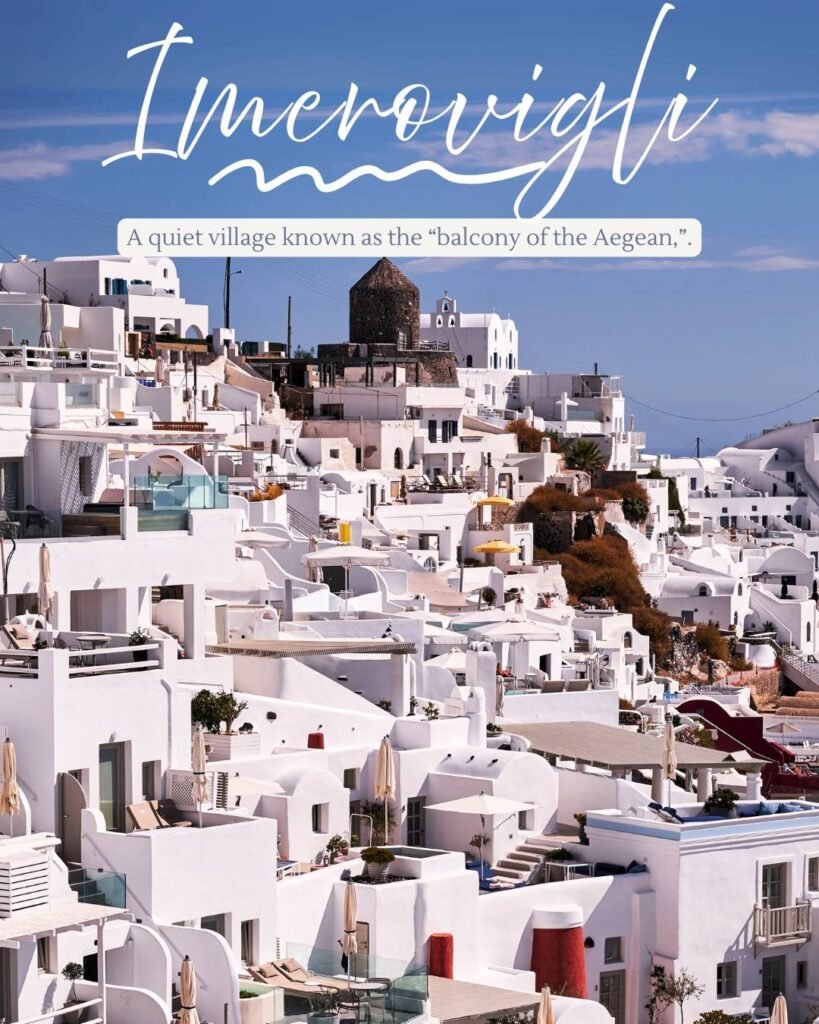 The village views of Imerovigli village in Santorini