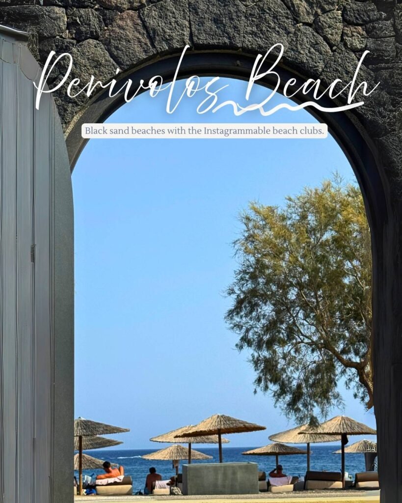 Istoria beach club at Perivolos beach in Santorini