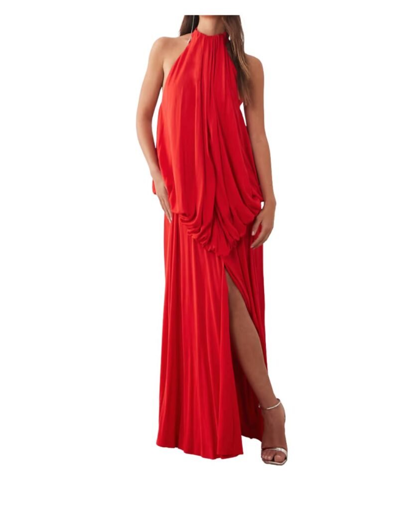 Red halternet dress from ASOS