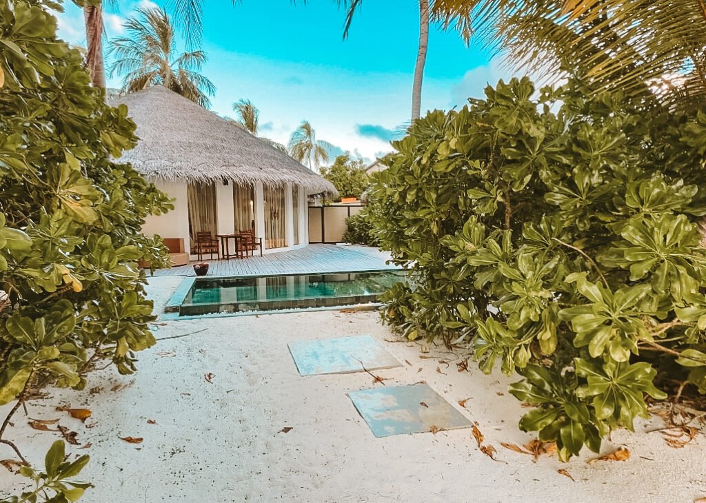 Beach bungalow of Angsana Velavaru Maldives 