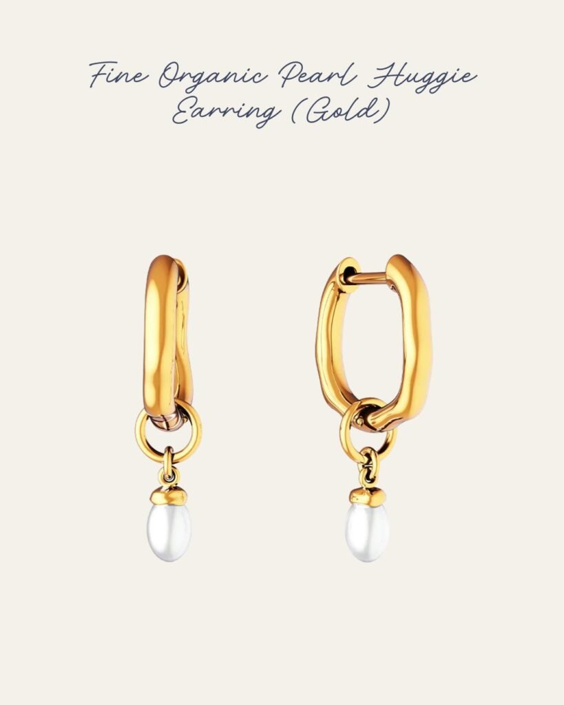 Organic pearl hoop earrings by Abbott Lyon